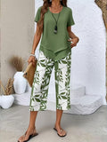 Elmyra™ | Casual Leaf Print Two-Piece Set